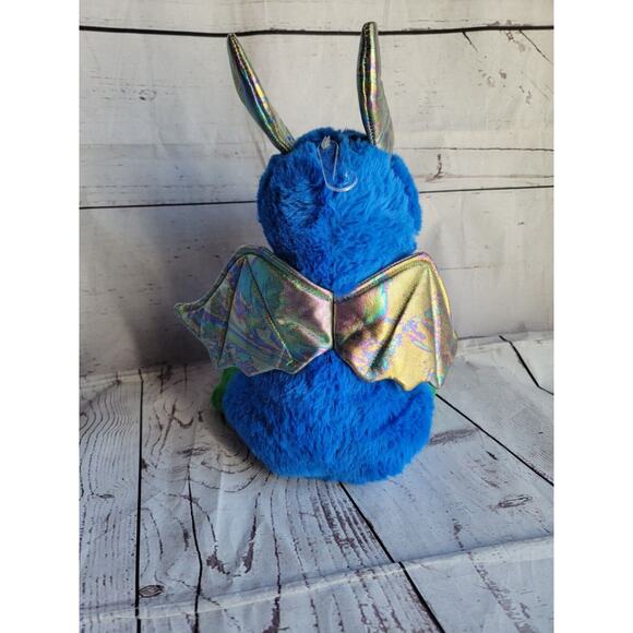 Blue Sitting Dragon Plush Stuffed Animal 9 In New - Picture 5 of 8